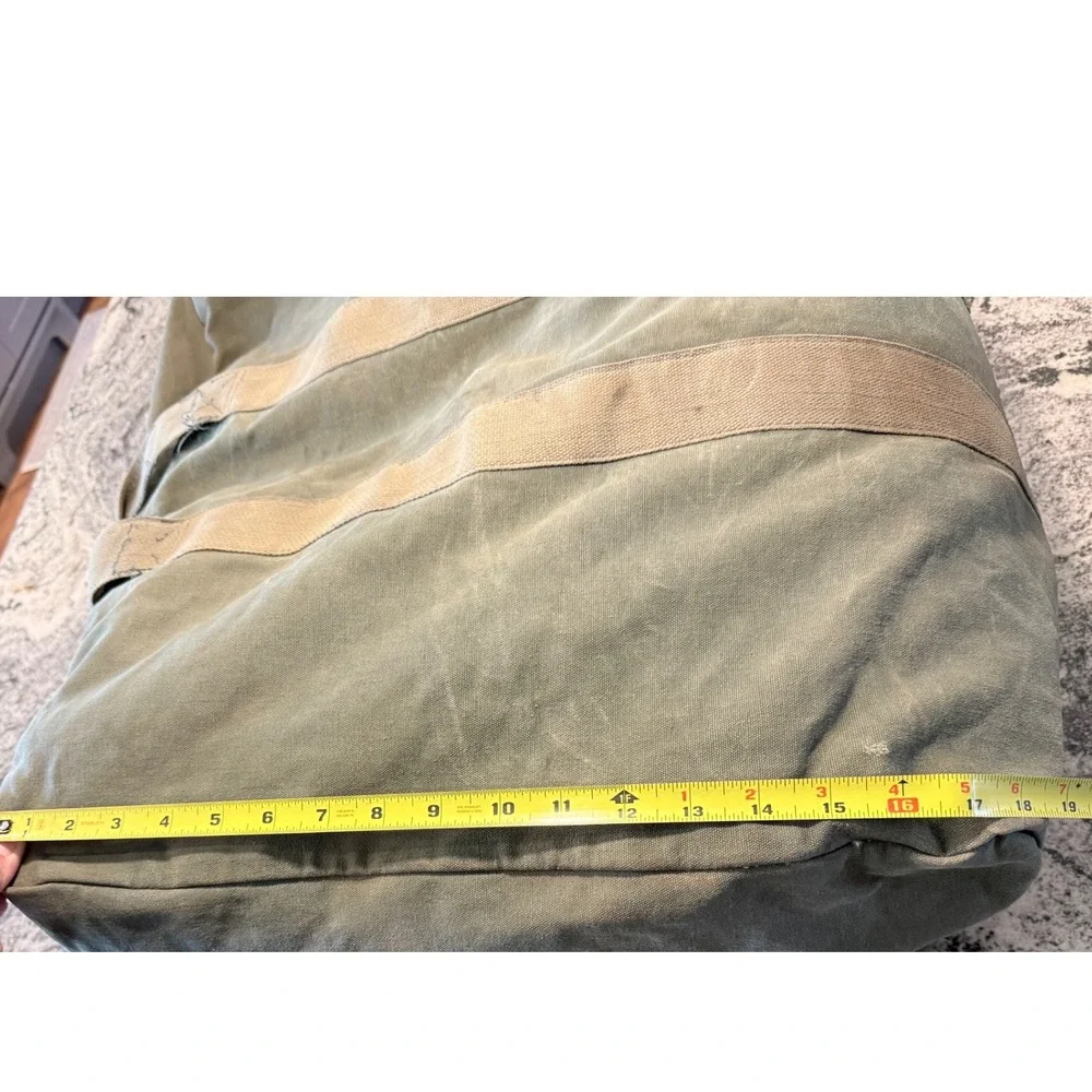 Vintage Military Canvas Flyers Kit Bag Olive Drab Green Duffle Travel Bag